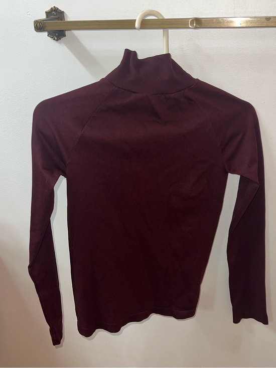 Free People Tops - Free People Burgundy Long Sleeve Mock Neck Top